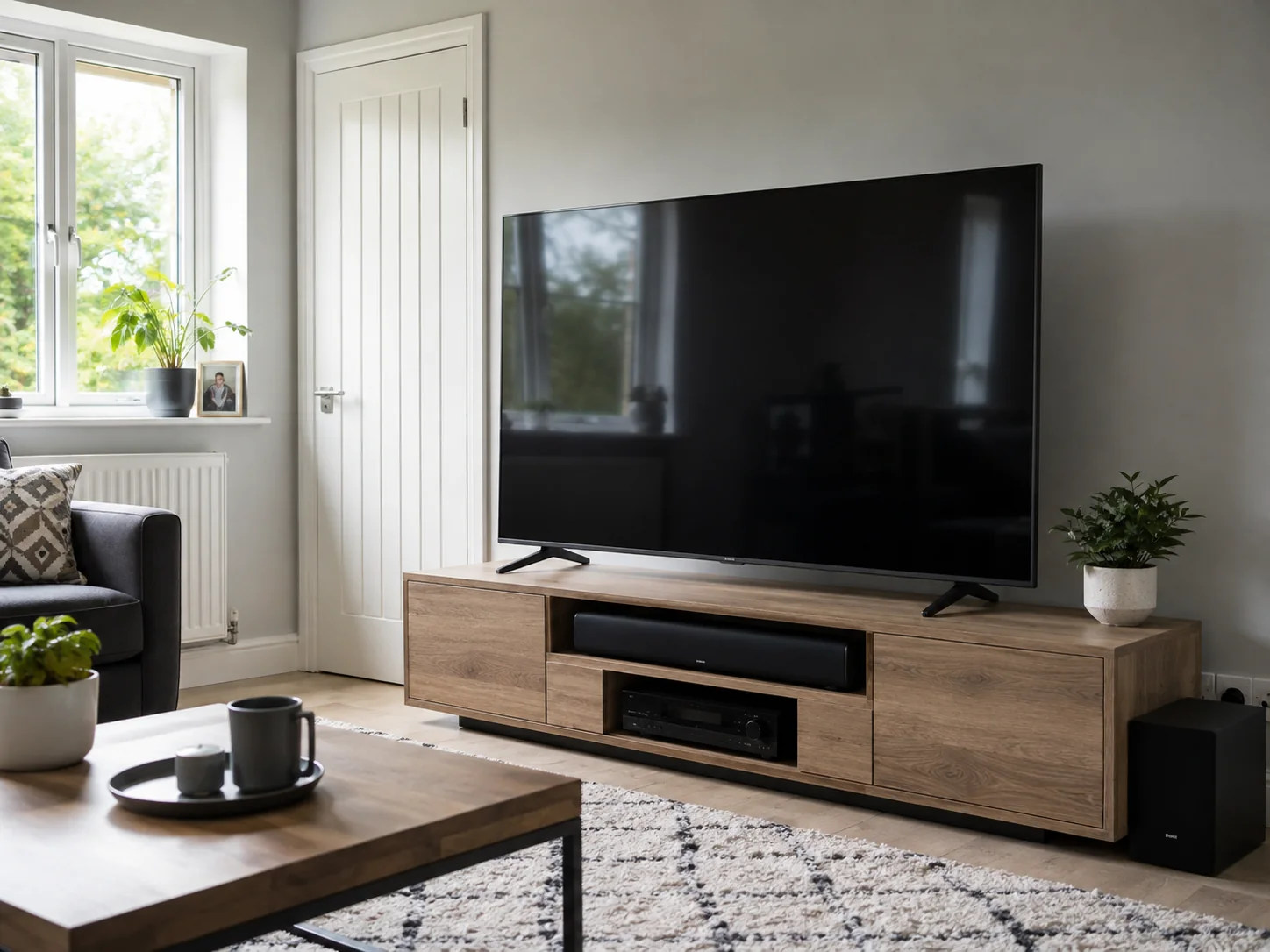 Large standing TV installation