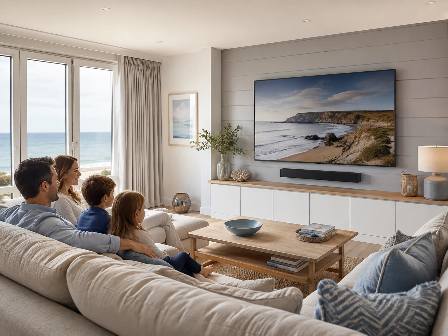 TV wall mounting with soundbar